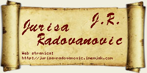 Juriša Radovanović vizit kartica